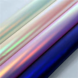 Mat metalik vinil kumaş pu holografik lazer yanardöner sahte deri ayakkabı yapmak için