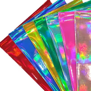 Giysiler yapmak için toptan su geçirmez PU holografik lazer yanardöner sahte deri